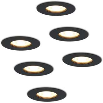 Hofronic 6x Bari - LED Inbouwspots Badkamer IP65 Zwart