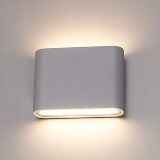 HOFTRONIC™ Dimbare LED Wandlamp Dallas Grijs - S - 6 Watt - 3000K - Tweezijdig oplichtend - IP54 spatwaterbestendig - 3 jaar garantie