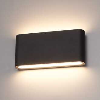 HOFTRONIC™ Dimbare LED Wandlamp Dallas Zwart - M - 12 Watt - 3000K - Tweezijdig oplichtend - IP54 spatwaterbestendig - 3 jaar garantie