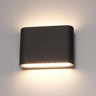 HOFTRONIC™ Dimbare LED Wandlamp Dallas Zwart - S - 6 Watt - 3000K - Tweezijdig oplichtend - IP54 spatwaterbestendig - 3 jaar garantie