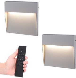 HOFTRONIC™ Dimbare LED Wandlamp Logan - Grijs - 6 Watt - 3000K - IP54 spatwaterbestendig - 3 jaar garantie