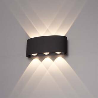 HOFTRONIC™ Dimbare LED Wandlamp Zwart - 6 Watt - Tulsa - 3000K -  Tweezijdig oplichtend - IP54 Waterbestendig