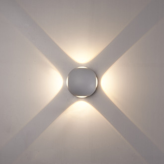 HOFTRONIC™ LED wandlamp Grijs Rond - IP54 - Vierzijdig oplichtend - 4 Watt - Austin - Uitermate geschikt voor binnen en buiten