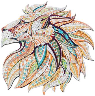 Hoge Basswood Legpuzzels Kleurrijke Dier-Vormige Leeuw Ouder-Kid Speelgoed Onregelmatig Gevormde Leeuw Puzzel Voor kinderen