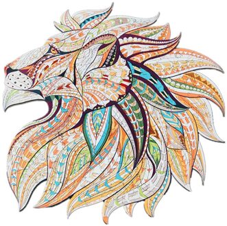 Hoge Basswood Legpuzzels Kleurrijke Dier-Vormige Leeuw Ouder-Kid Speelgoed Onregelmatig Gevormde Leeuw Puzzel Voor kinderen