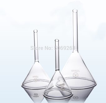 Hoge Borosilicaatglas Driehoek Trechter Diameter 40Mm Tot 150Mm Laboratorium Filtratie Gereedschap 100mm 2stk