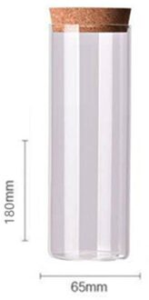 Hoge Borosilicaatglas Luchtdichte Potten Rechte Thee Blikjes Gedroogd Fruit Snacks Opslag Flessen Snoep Met Kurk 65x180mm