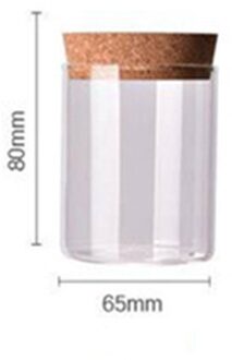 Hoge Borosilicaatglas Luchtdichte Potten Rechte Thee Blikjes Gedroogd Fruit Snacks Opslag Flessen Snoep Met Kurk 65x80mm