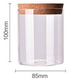 Hoge Borosilicaatglas Luchtdichte Potten Rechte Thee Blikjes Gedroogd Fruit Snacks Opslag Flessen Snoep Met Kurk 85x100mm