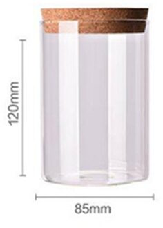 Hoge Borosilicaatglas Luchtdichte Potten Rechte Thee Blikjes Gedroogd Fruit Snacks Opslag Flessen Snoep Met Kurk 85x120mm