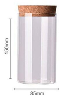 Hoge Borosilicaatglas Luchtdichte Potten Rechte Thee Blikjes Gedroogd Fruit Snacks Opslag Flessen Snoep Met Kurk 85x150mm