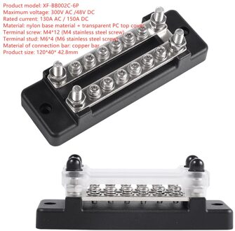 Hoge Bus Bar Box Verdeelkast Auto Truck Terminal Met Schroef Op Hoes Studs Rail Grond Distributie Blok Kit 300A grijs