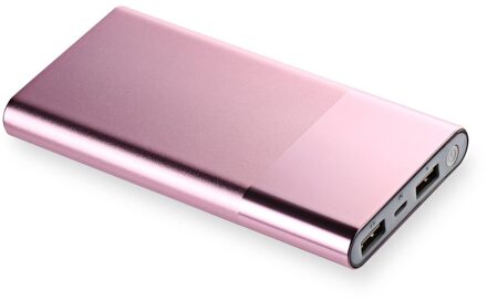 Hoge Capaciteit 12000Mah Draagbare Power Bank Externe Batterij Oplader Met 2 Usb Poorten Ultra Slanke Mobiele Telefoon Oplader Licht Goud