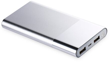 Hoge Capaciteit 12000Mah Draagbare Power Bank Externe Batterij Oplader Met 2 Usb Poorten Ultra Slanke Mobiele Telefoon Oplader Licht Zilver