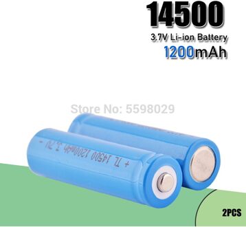 Hoge Capaciteit 14500 Batterij 3.7V 1200 Mah Oplaadbare Li-Ion Batterij Voor Led Zaklamp Batery Litio Batterij 2stk