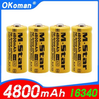 Hoge Capaciteit 4800Mah Oplaadbare 3.7V Li-Ion 16340 Batterijen CR123A Batterij Voor Led Zaklamp Voor 16340 CR123A Batterij 12stk