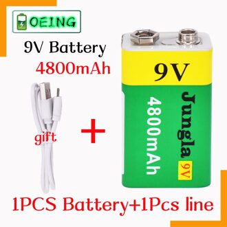 Hoge Capaciteit Usb Batterij 9V 4800Mah Li-Ion Oplaadbare Batterij Usb Lithium Batterij Voor Speelgoed Afstandsbediening Goud