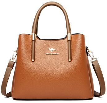 Hoge Capaciteit Vrouwen Handtas Mode Een Schouder Straddle Tas geel.