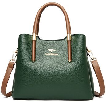 Hoge Capaciteit Vrouwen Handtas Mode Een Schouder Straddle Tas groen