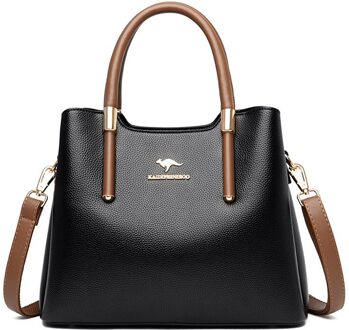 Hoge Capaciteit Vrouwen Handtas Mode Een Schouder Straddle Tas zwart