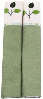 Hoge Doek Koelkast Deurklink Covers Geborduurde Kant Handvat Wrap Koelkast Deur Stand Handvat Protector groen tree