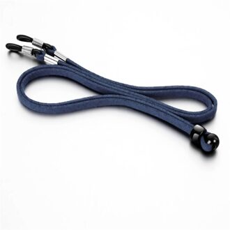 Hoge Elasticiteit Zonnebril Lanyard Strap Ketting Lenzenvloeistof Glazen Ketting Koord Leer Leesbril Riem Decor Blauw
