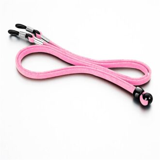 Hoge Elasticiteit Zonnebril Lanyard Strap Ketting Lenzenvloeistof Glazen Ketting Koord Leer Leesbril Riem Decor Roze