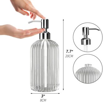 Hoge Glas Zeepkist Grote 18 Oz Handleiding Zeepdispenser Helder Glas Handdesinfecterend Fles Voor Badkamer Keuken of Kantoor