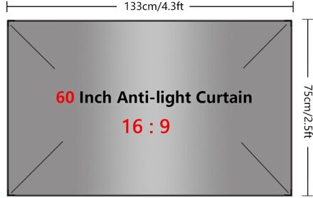 Hoge Helderheid Reflecterende Projector Screen 60 100 130 Inch 16:9 Stof Doek Projectiescherm Voor Espon Benq TD96 Thuis Beamer 120 duim