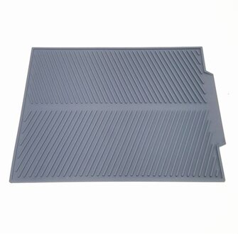 Hoge Hittebestendige Afwassen En Duurzaam Placemats Keuken Benodigdheden Siliconen Afvoer Mat Siliconen Vierkante Drogen Mat grijs / klein