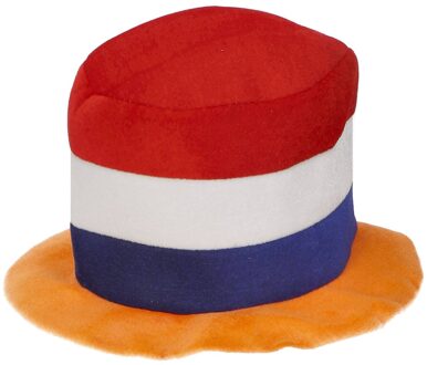 Hoge Hoed Gestreept Rood-Wit-Blauw-Oranje Multikleur - Print