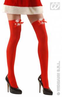 Hoge kousen miss santa 70den Rood - Zalm