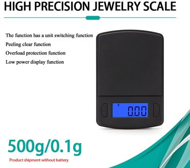 Hoge Nauwkeurigheid Schaal Mini Pocket Schaal Voor Wegen Gouden Sieraden 100/200/500G Voedsel Schalen Gewicht Gram balance Lcd Elektronische Weegschalen 500g-0.1g
