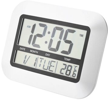 Hoge Nauwkeurigheid Zelf Instellen Digitale Home Office Decor Wandklok Met Indoor Temperatuur Lcd Digitale Temperatuur Meter TS-H128Y