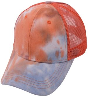 Hoge Paardenstaart Baseball Caps Messy Bun Hoed Sport Cap Trucker Hoeden Zonneklep Cap Voor Vrouwen Meisjes Dagelijkse Accessoires Oranje