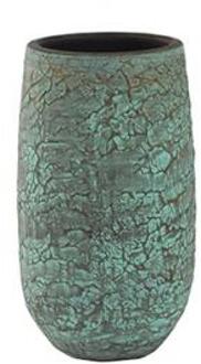 Hoge pot evi antiq bronze bloempot binnen 17 cm Groen