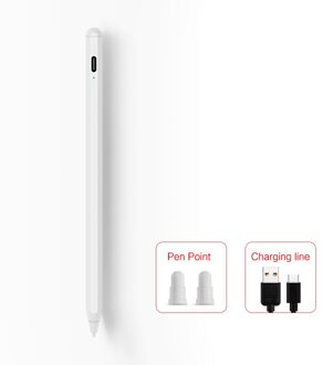 Hoge precisie 1.3mm Actieve Pen Oplaadbare Capacitieve Touch Pen condensator Stylus touch Screen iOS Android Windows10 Tablet PAD wit