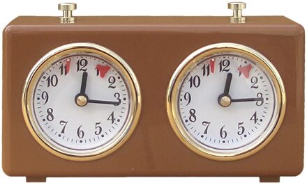 Hoge Precisie Hout Kleur Timer Draagbare Timing Start Knop Clockwork Professionele Schaken Klok Tool Voor Game Bruin