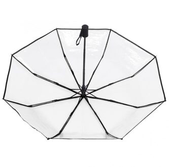 Hoge Quaqlity Paraplu Transparant Automatische Triple Opvouwbare Draagbare Paraplu Voor Outdoor Reizen Vissen Winkelen Paraplu zwart
