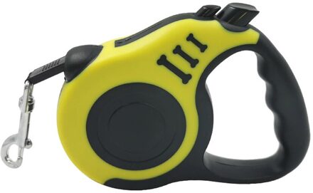 Hoge Qulity Hondenriem Automatische Intrekbare 3/5M Uitbreiding Puppy Kleine Hond Duurzaam Trekkabel Lead Riem geel 3m