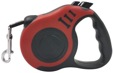 Hoge Qulity Hondenriem Automatische Intrekbare 3/5M Uitbreiding Puppy Kleine Hond Duurzaam Trekkabel Lead Riem rood 3m