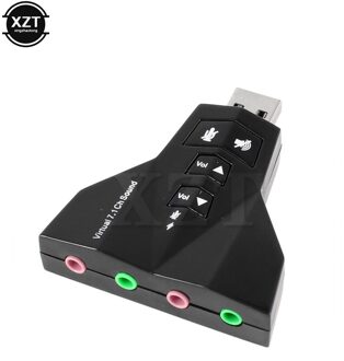 Hoge Snelheid Digitale Dual Virtuele 7.1 Kanaals USB 2.0 Audio Adapter dubbele Geluidskaart 2 in 1 3D Externe USB Audio kaart