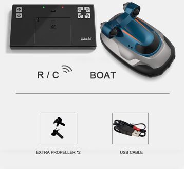 Hoge Snelheid Mini Rc Racing Boot 2.4G Afstandsbediening Vissen Water Speelgoed Voor Jongens Meisjes Jeugd Hobby blauw