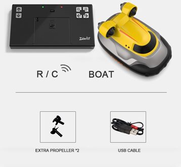 Hoge Snelheid Mini Rc Racing Boot 2.4G Afstandsbediening Vissen Water Speelgoed Voor Jongens Meisjes Jeugd Hobby geel