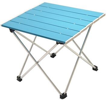Hoge Sterkte Aluminium Legering Draagbare Ultralight Opvouwbare Camping Tafel Opvouwbare Outdoor Diner Bureau Voor Familie Party Picknick Bbq blauw klein