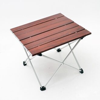 Hoge Sterkte Aluminium Legering Draagbare Ultralight Opvouwbare Camping Tafel Opvouwbare Outdoor Diner Bureau Voor Familie Party Picknick Bbq Imitation Wood klein