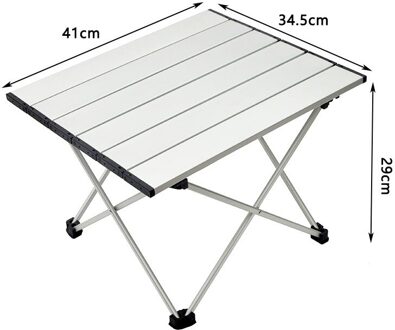 Hoge Sterkte Aluminium Legering Draagbare Ultralight Opvouwbare Camping Tafel Opvouwbare Outdoor Diner Bureau Voor Familie Party Picknick Bbq wit klein