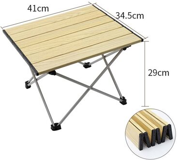 Hoge Sterkte Aluminium Legering Draagbare Ultralight Opvouwbare Camping Tafel Opvouwbare Outdoor Diner Bureau Voor Familie Party Picknick Bbq Wooden kleur