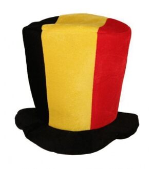 Hoge supporters feest hoed zwart geel rood - Vlag Belgie Multi