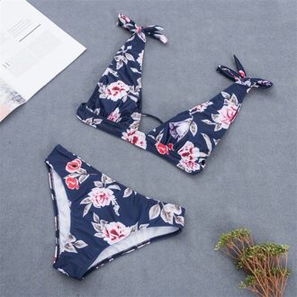 Hoge Taille Bikini Push Up Afdrukken Outdoor Badmode Explosie Badpak Vrouwen Cross Bandage Maat: S .. M .. L .. Xl